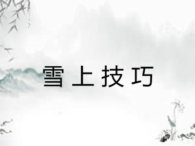 雪上技巧