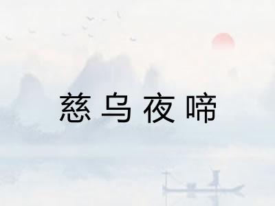 慈乌夜啼