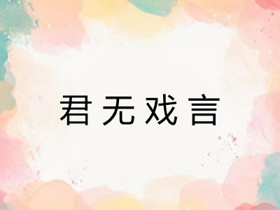 君无戏言