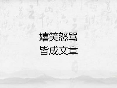 嬉笑怒骂皆成文章