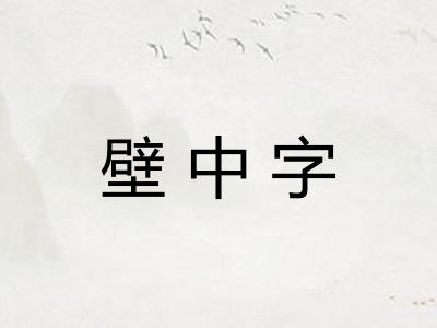 壁中字