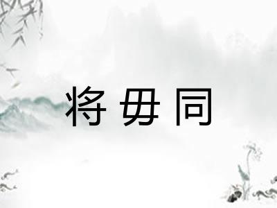 将毋同