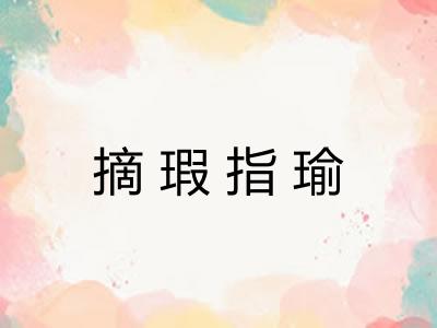 摘瑕指瑜